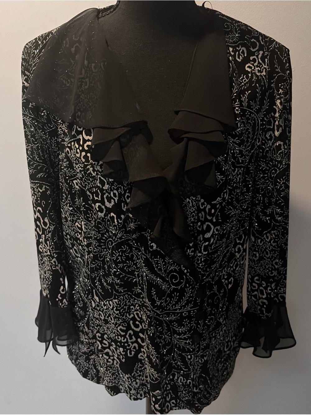 Vintage black flowy Top Witchy Fairy Core Dark Romantic  Whimsy Goth